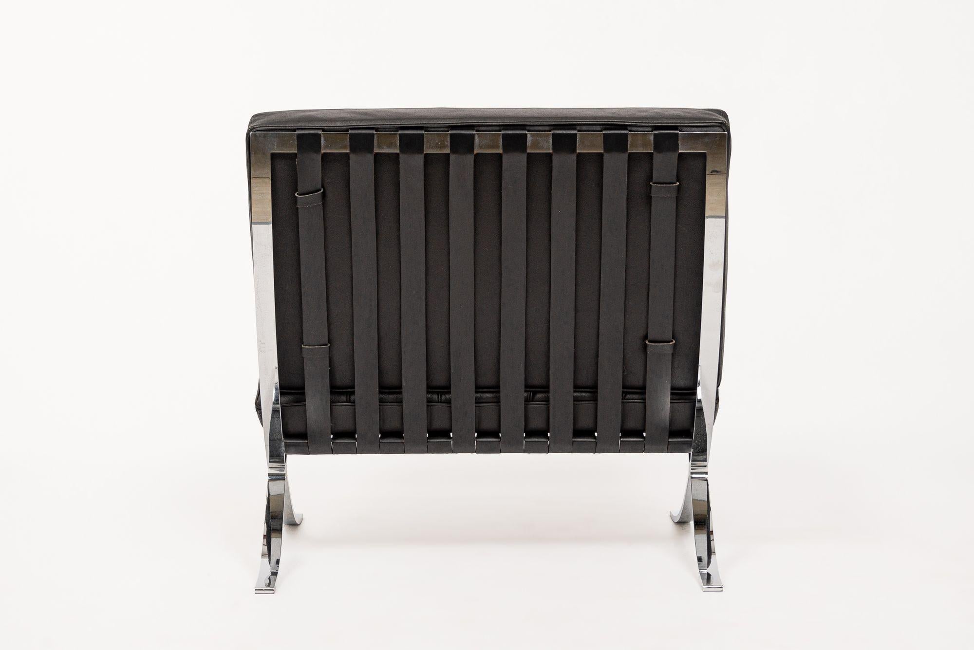 Silla Barcelona negra de mediados de siglo de Mies van der Rohe para Knoll 7