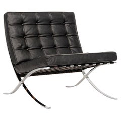 Mid Century Black Barcelona Chair by Mies van der Rohe for Knoll