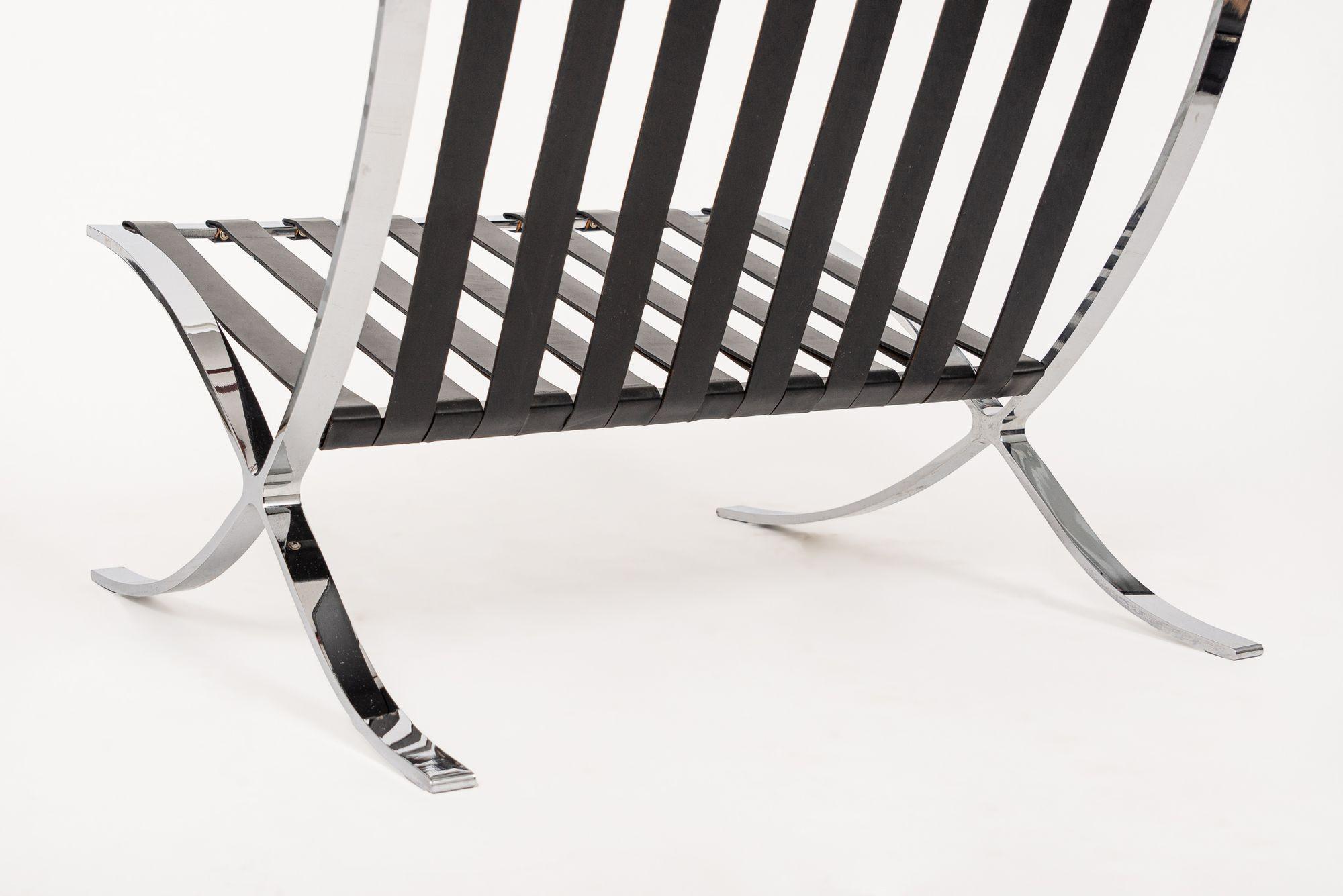Mid Century Black Barcelona Chairs by Mies van der Rohe for Knoll 9
