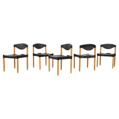 Mid-Century Black & Birch 'Strax' Stacking Chairs by Hartmut Lohmeyer for Casala