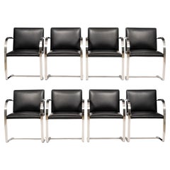 Mid Century Black Brno Chairs by Mies van der Rohe for Knoll 12 Available