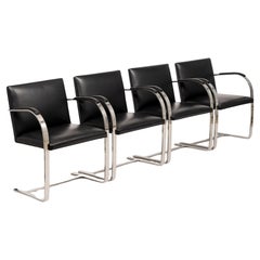 Mid Century Black Brno Chairs by Mies van der Rohe for Knoll