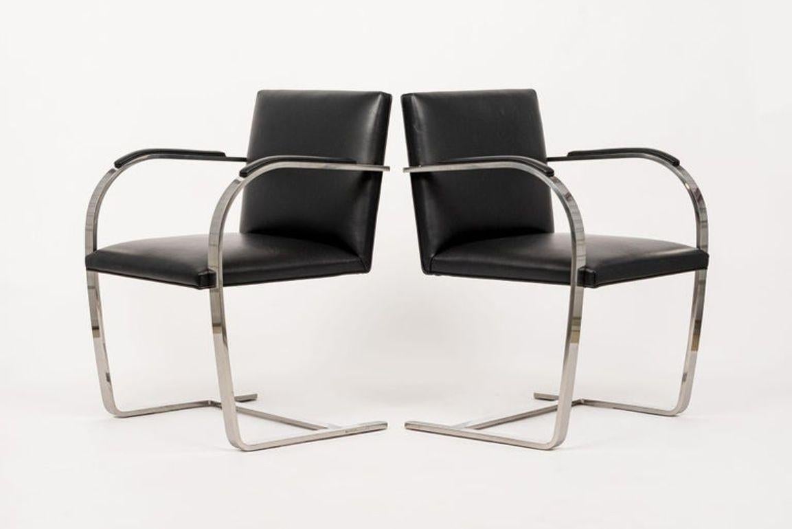Chaises Brno noires du milieu du siècle par Mies van der Rohe pour Knoll Ensemble de 4 en vente 6
