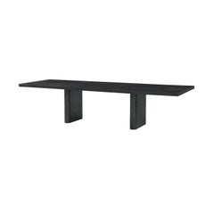 Mid Century Black Burl Extending Dining Table