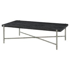 Mid Century Black Burl Top Coffee Table