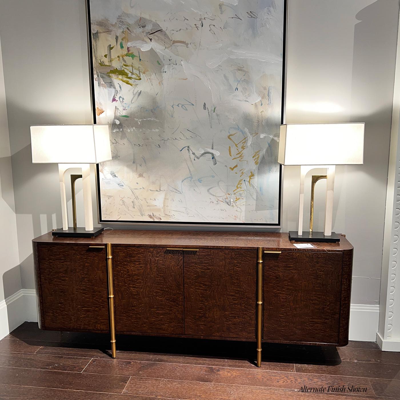 Vietnamese Mid Century Black Burl Wood Sideboard For Sale