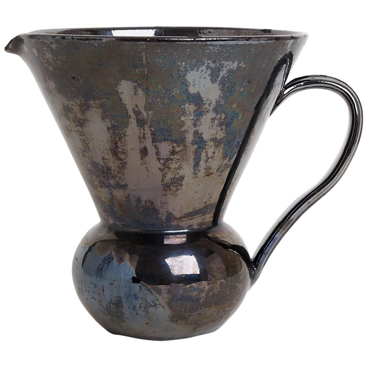 Midcentury Black Ceramic Jug at 1stDibs