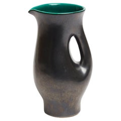 Mid-Century Black Ceramic Jug