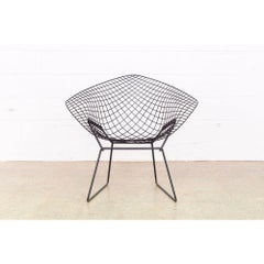Midcentury Black Diamond Lounge Chair by Harry Bertoia