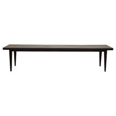 Midcentury Black Ebonized Danish Bench, circa 1970