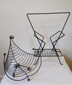 Mid Century Black Enamel Wire Accessory Ensemble