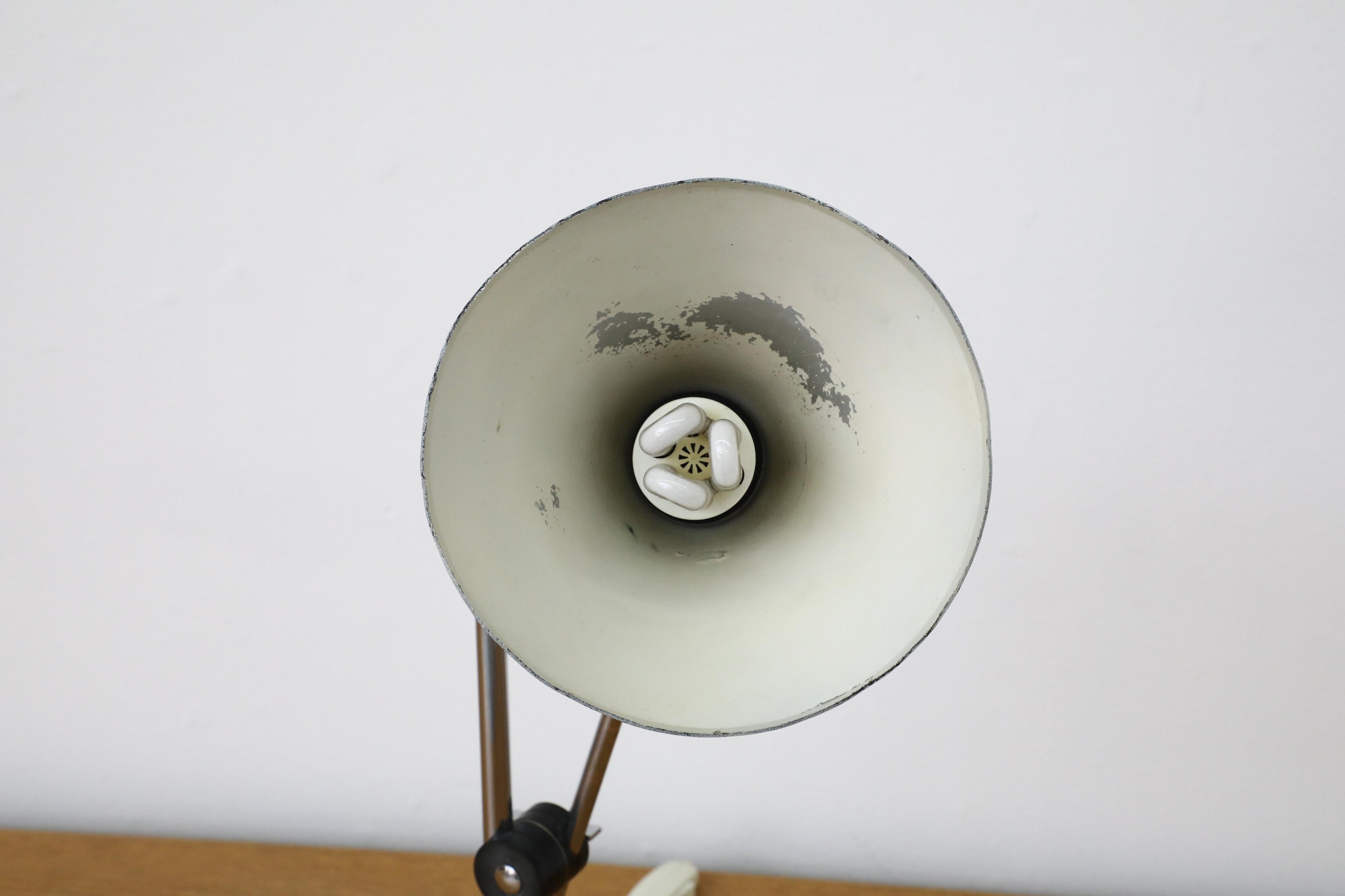 Mid-Century Black Enameled Metal and Chrome Herda Drafting Table Lamp For Sale 8
