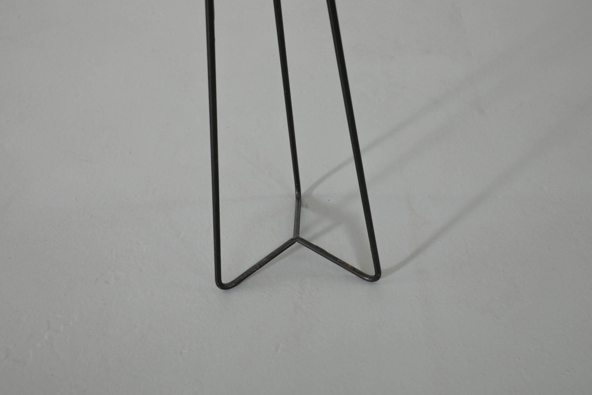 Mid-Century Black Enameled Standing Candle Holder For Sale 3