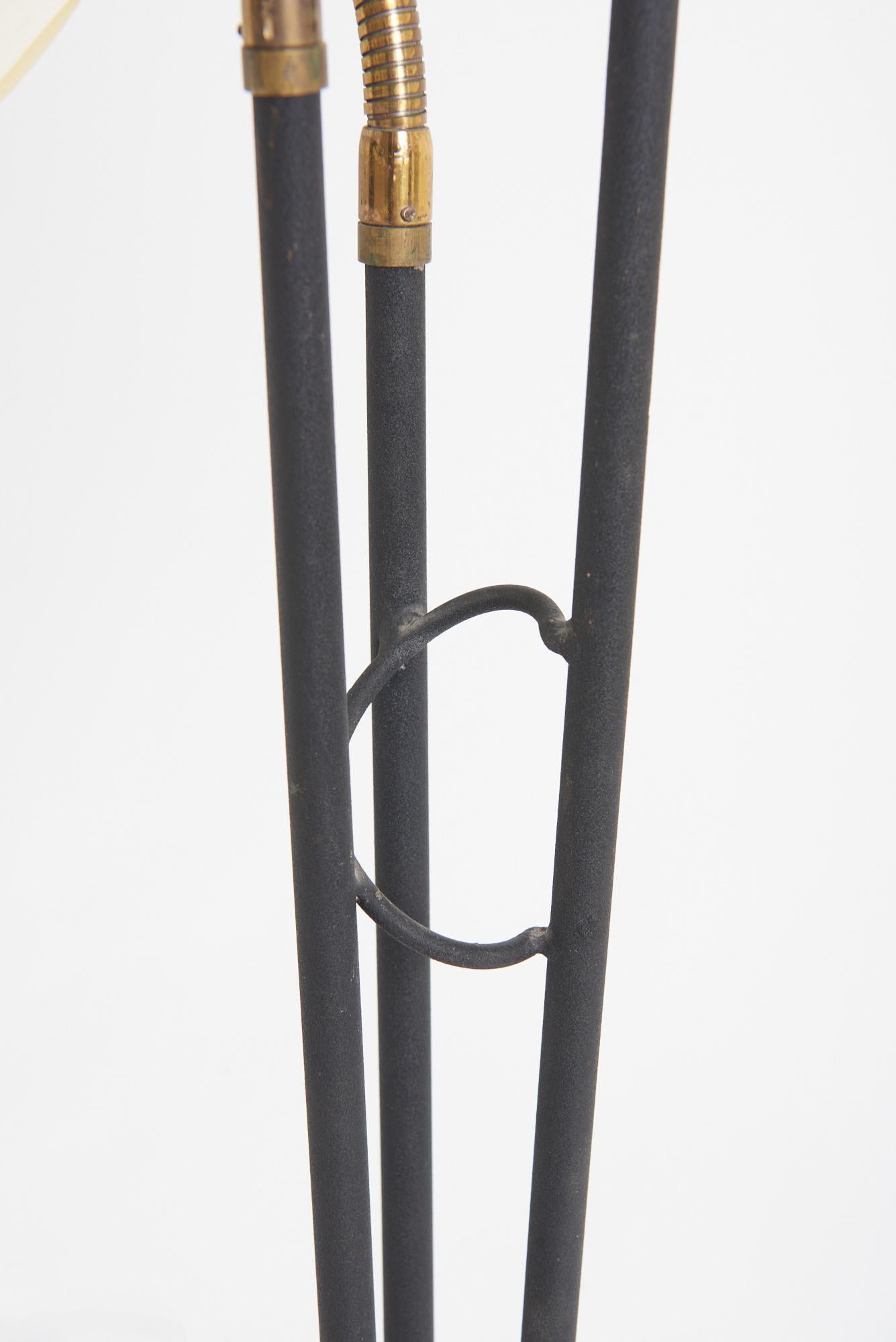 Mid-Century Modern Mid-Century Black Enamelled Iron Floor Lamp