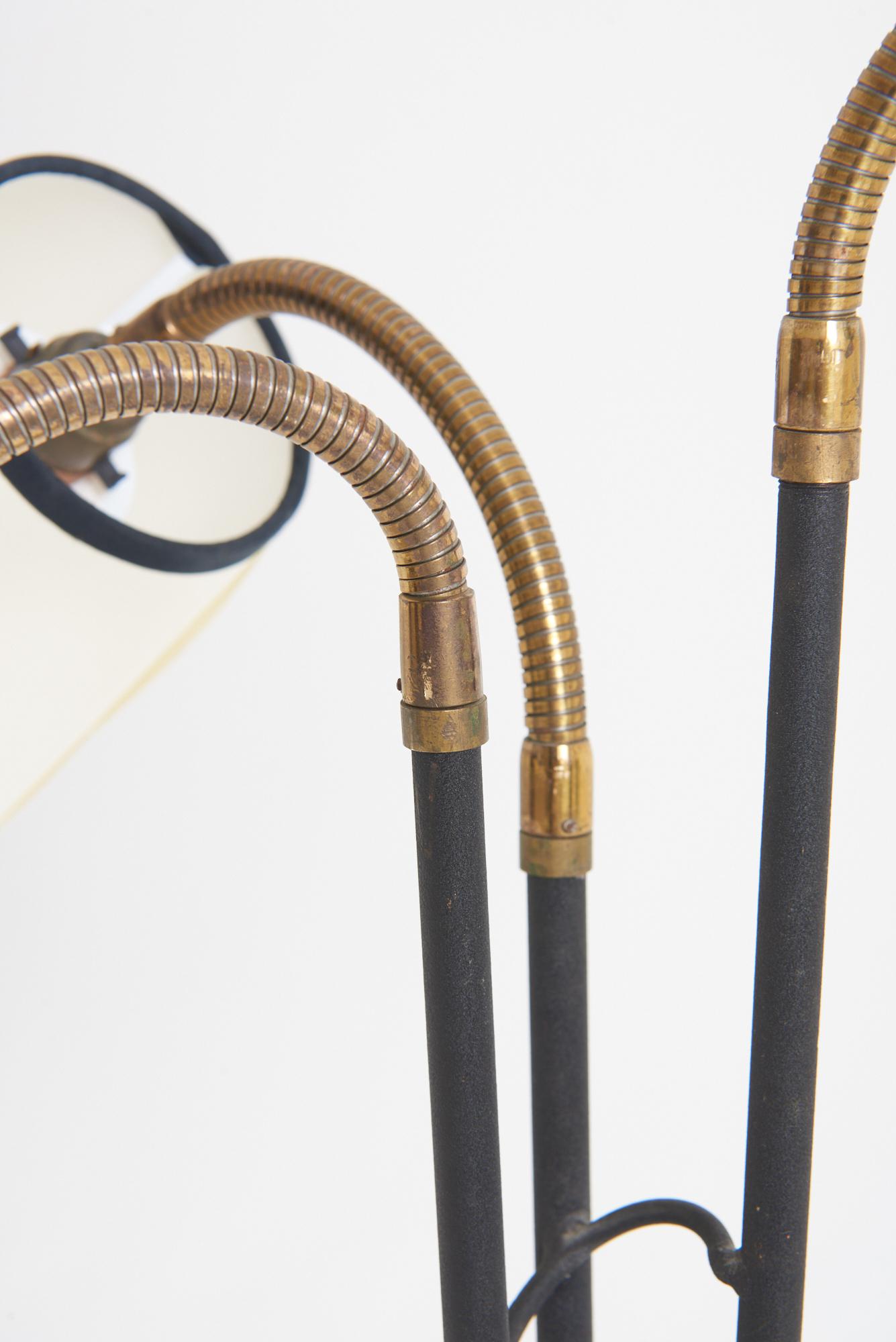 Mid-Century Black Enamelled Iron Floor Lamp In Good Condition In London, GB