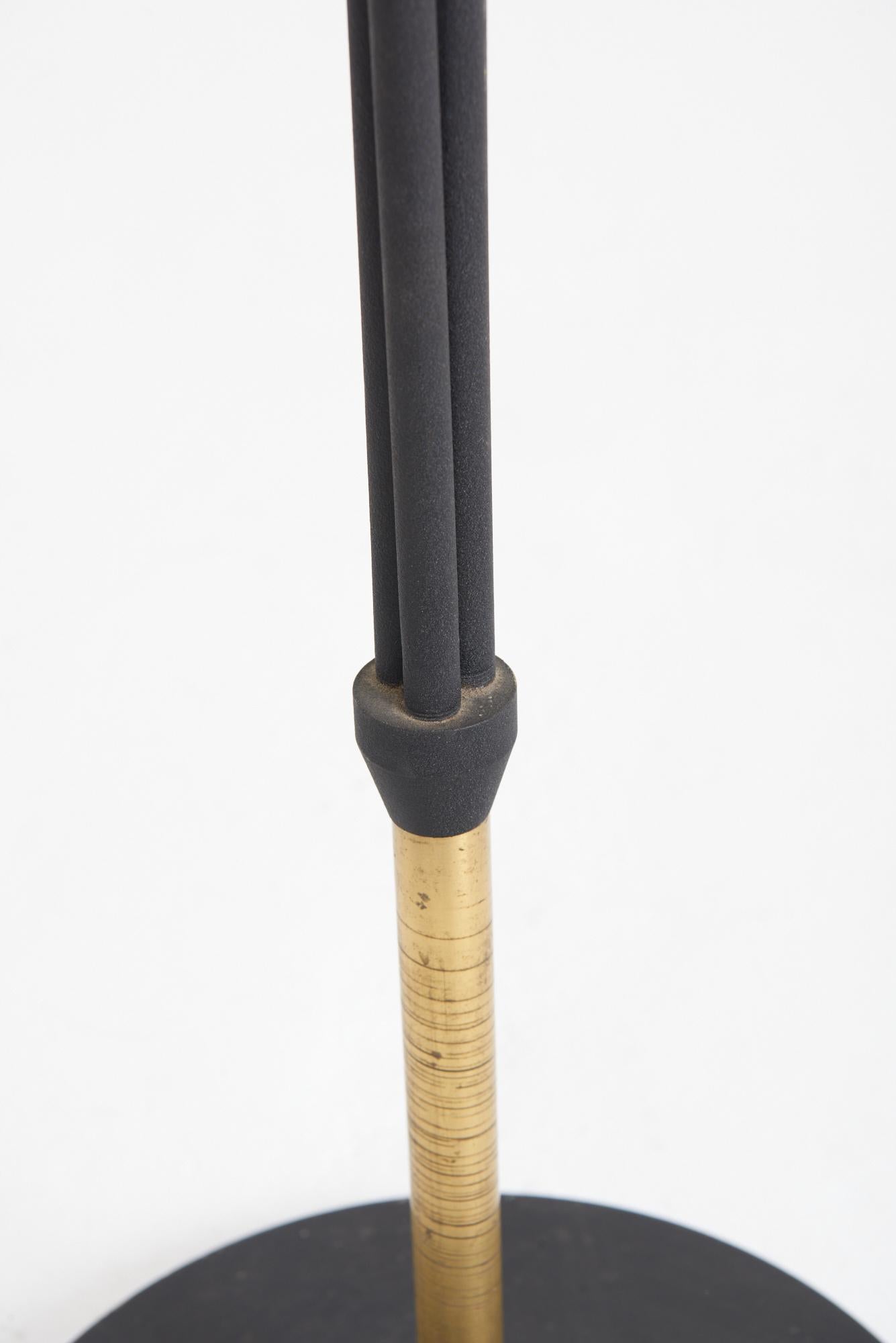 Mid-Century Black Enamelled Iron Floor Lamp 1