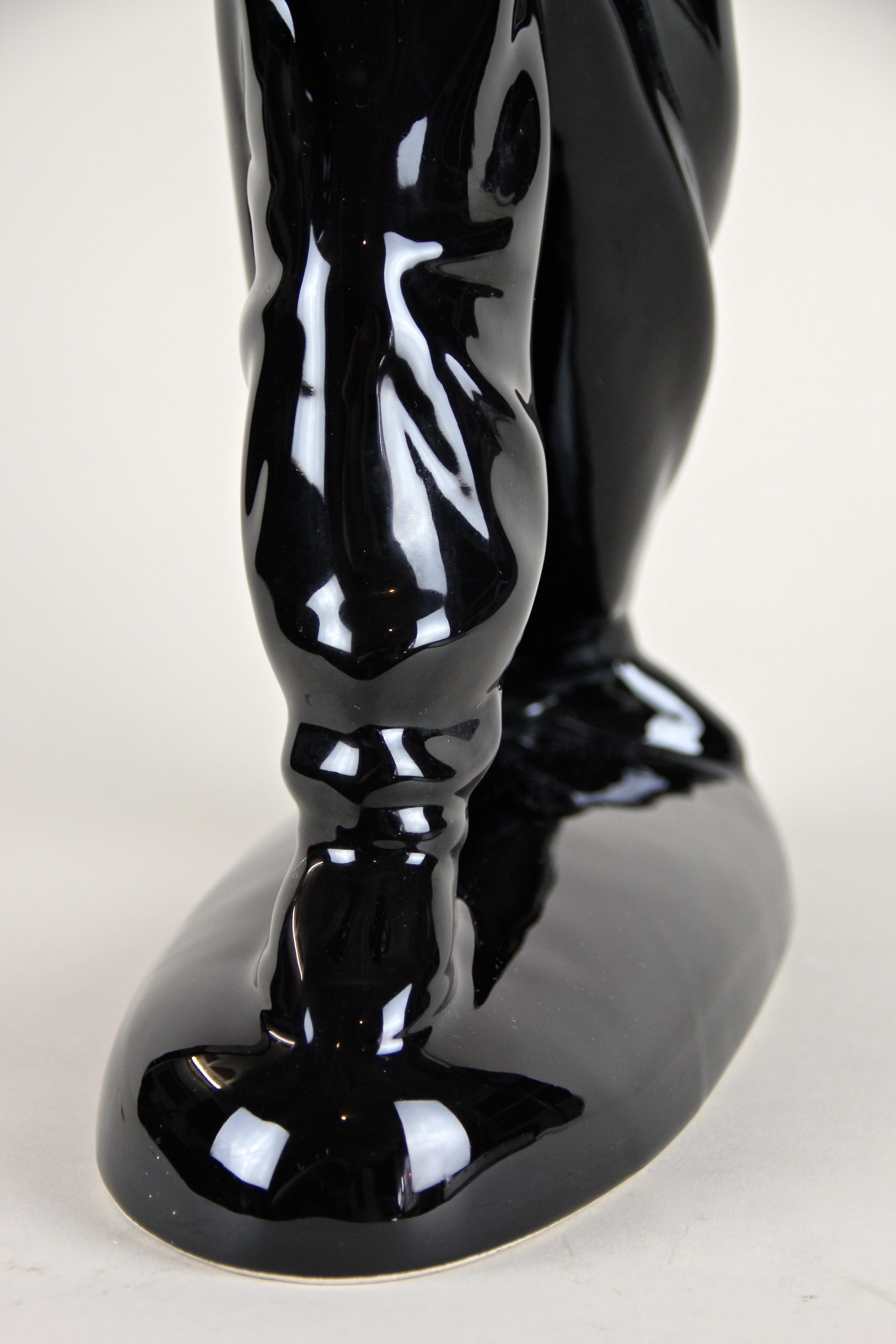 Austrian Midcentury Black Figural Sculpture 