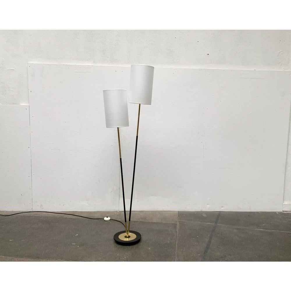 Mid-Century Black Floor Lamp in Metal and Plastic, 1960s For Sale 5