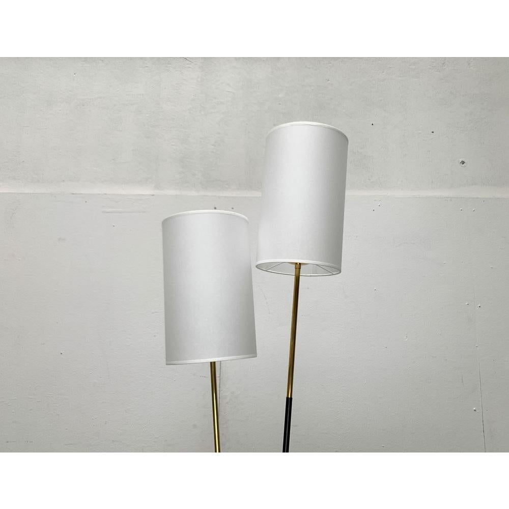 Mid-Century Black Floor Lamp in Metal and Plastic, 1960s In Excellent Condition For Sale In Hamburg, DE