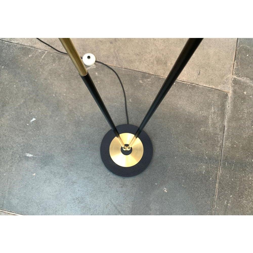 Mid-Century Black Floor Lamp in Metal and Plastic, 1960s For Sale 1