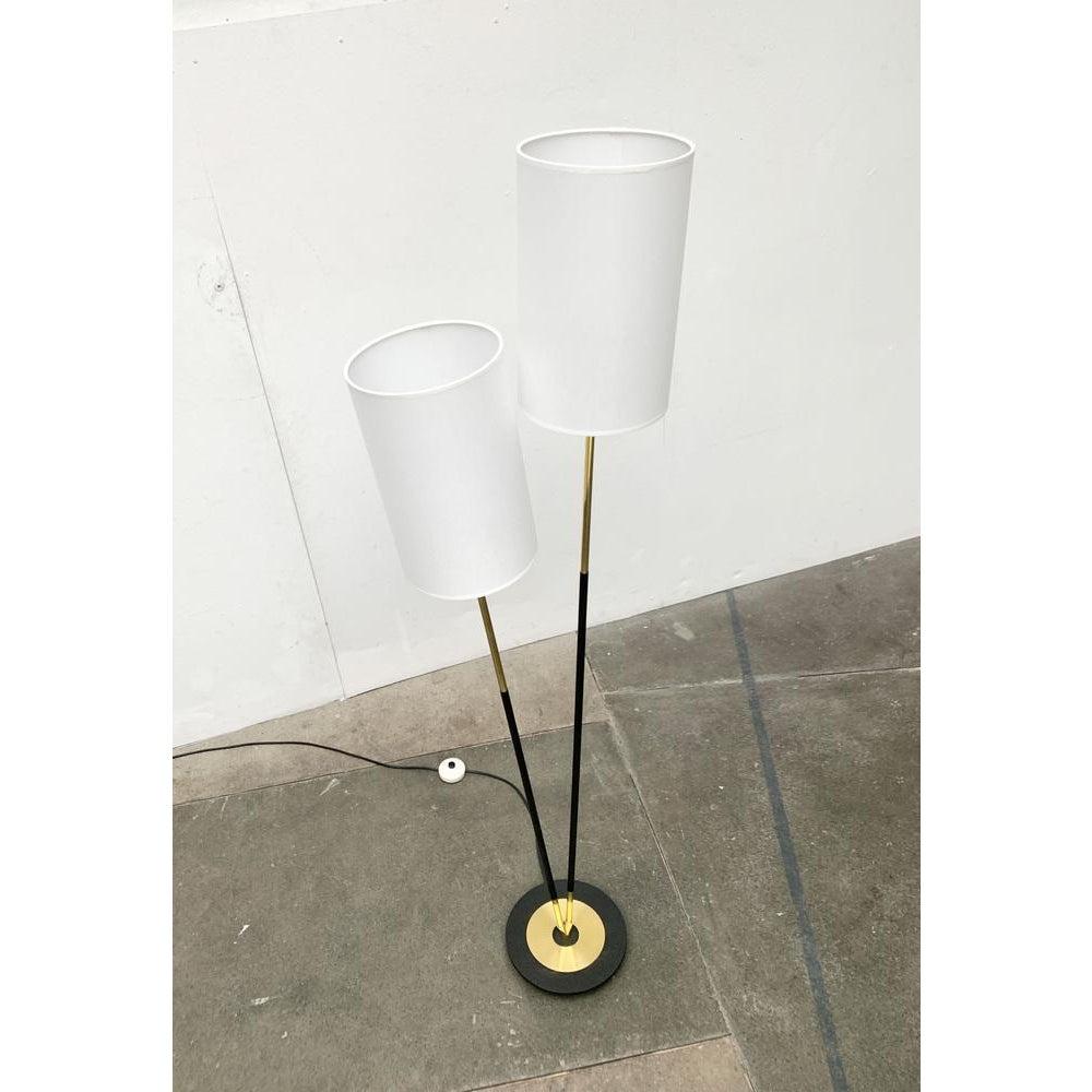 Mid-Century Black Floor Lamp in Metal and Plastic, 1960s For Sale 4