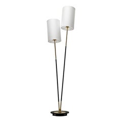 Mid-Century Black Floor Lamp in Metal and Plastic, 1960s
