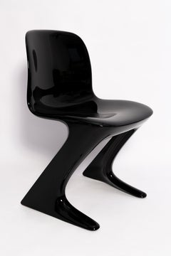 Mid Century Black Glossy Kangaroo Chair Designed by Ernst Moeckl, Germany, 1960s