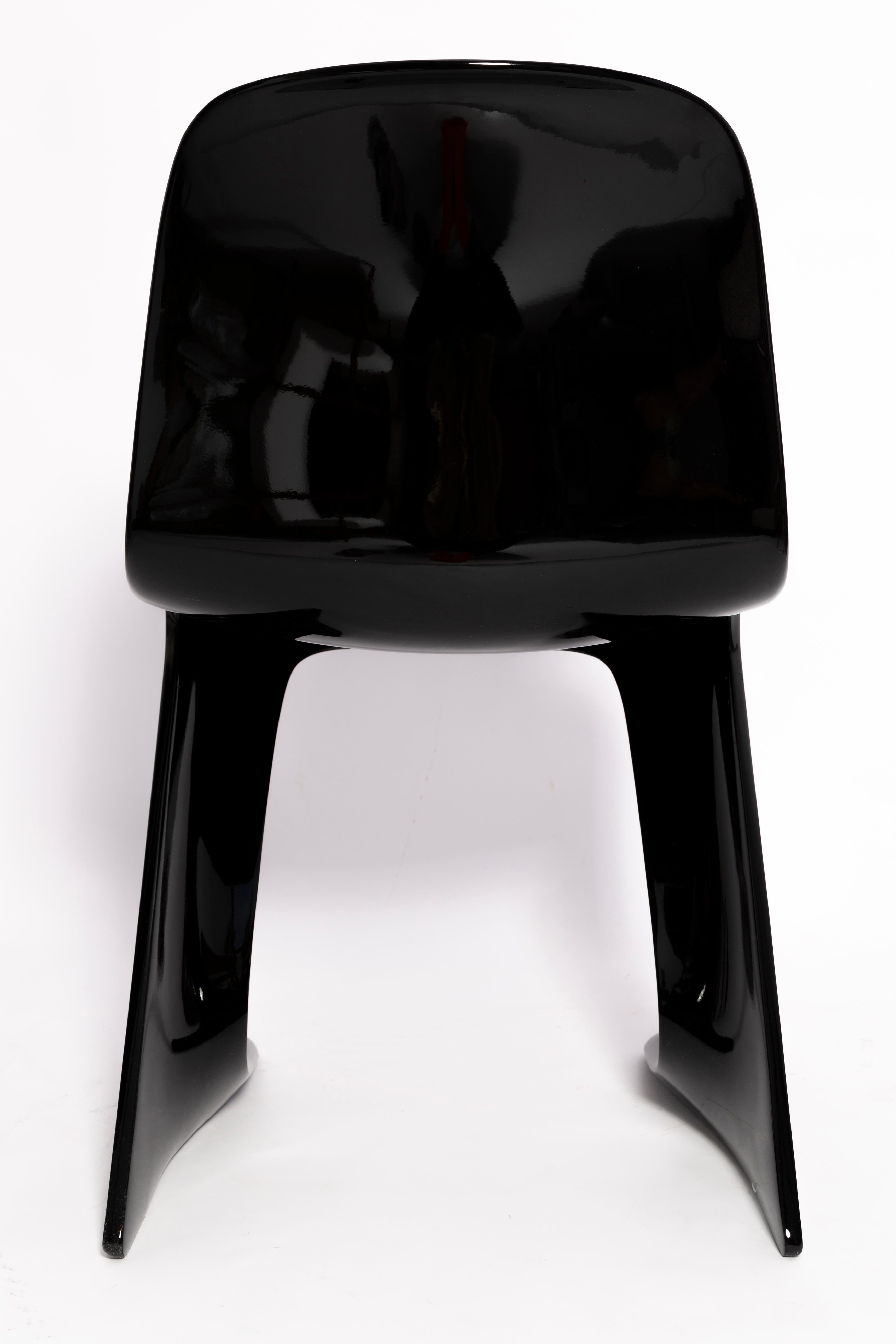 Mid Century Black Glossy Kangaroo Chair Designed by Ernst Moeckl, Germany, 1960s For Sale 1