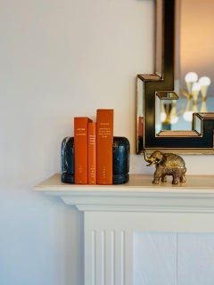 Midcentury Black/Gray Dome Sculpture Marble Bookends