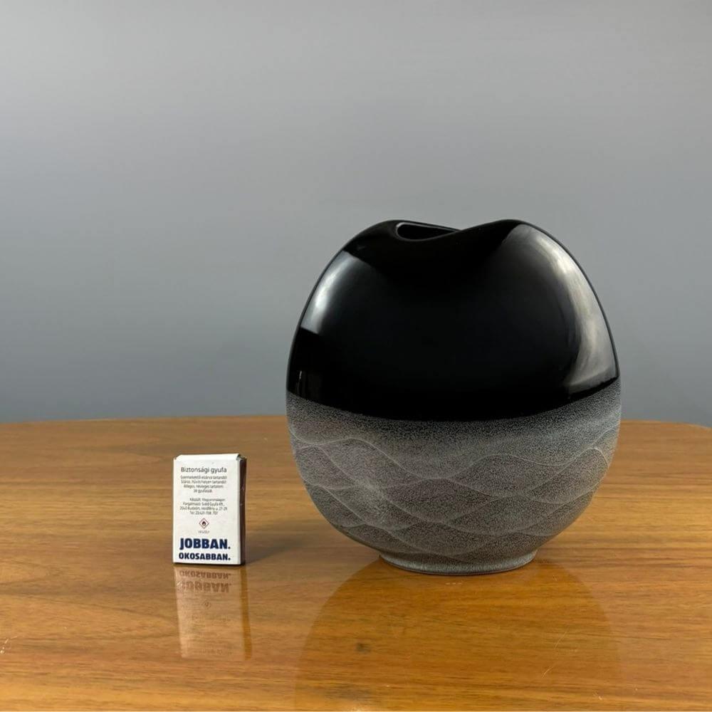 Hungarian Mid-century black-gray vase by Idea studio  For Sale