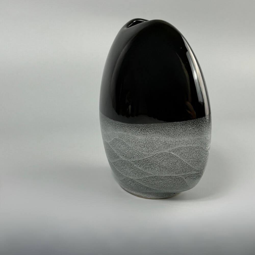 Mid-century black-gray vase by Idea studio  For Sale 1