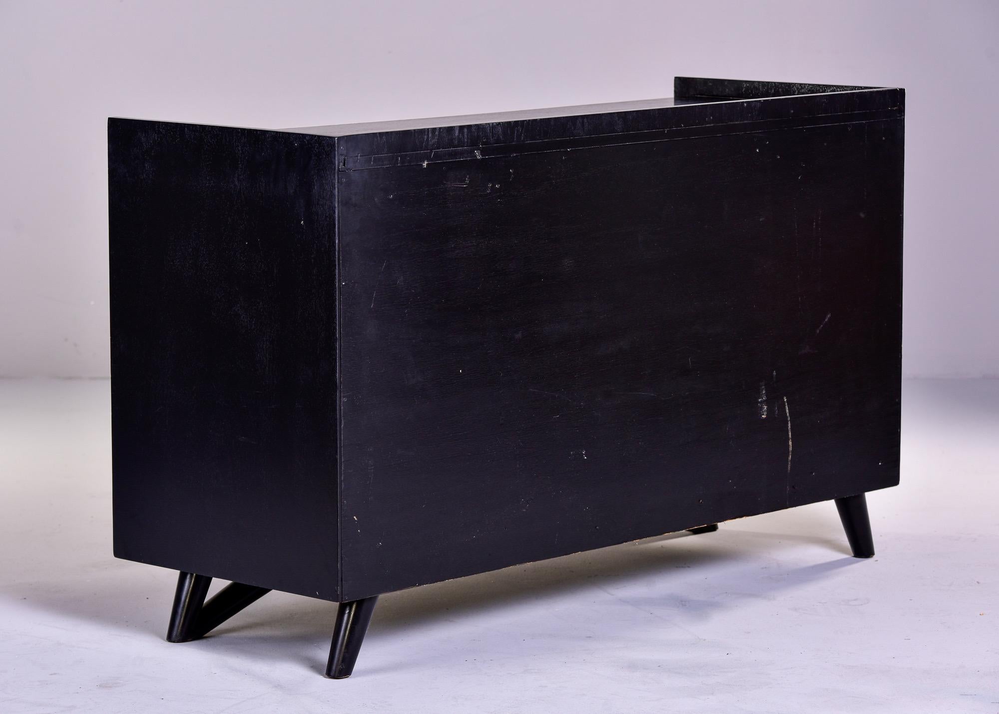 Mid-Century Modern Mid Century Black Lacquer and Wood Chest of Drawers