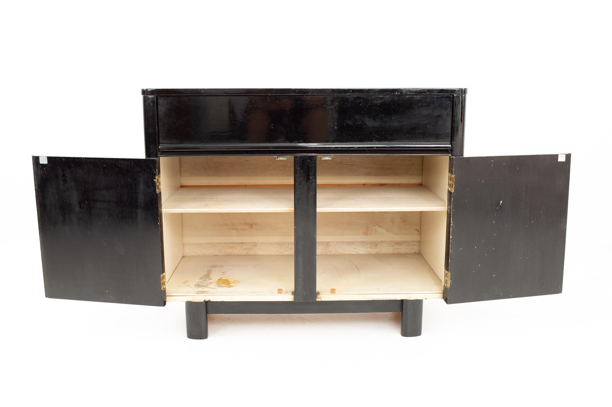Late 20th Century Mid Century Black Lacquer Cabinet