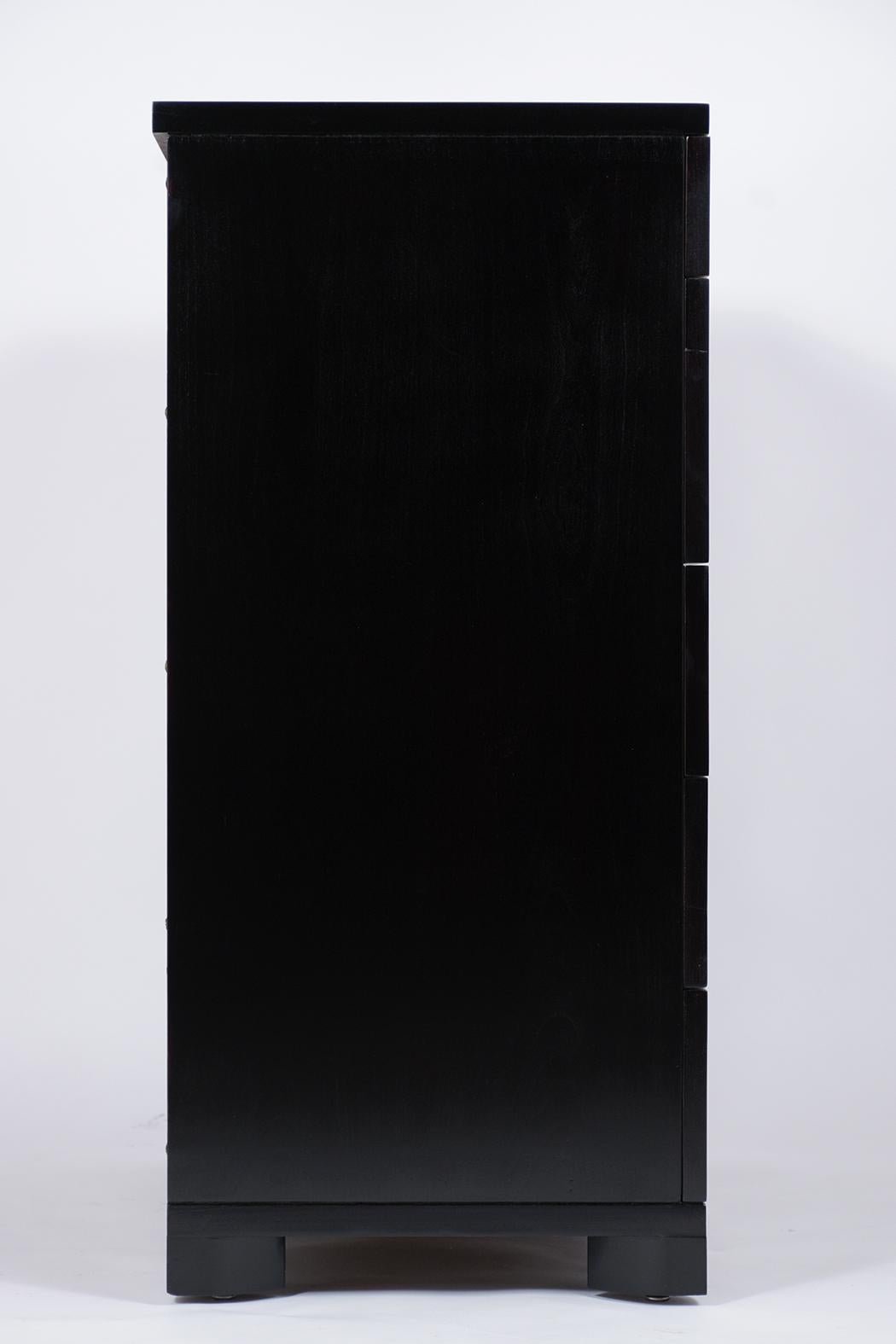 Mid Century Black Lacquer Dresser 1