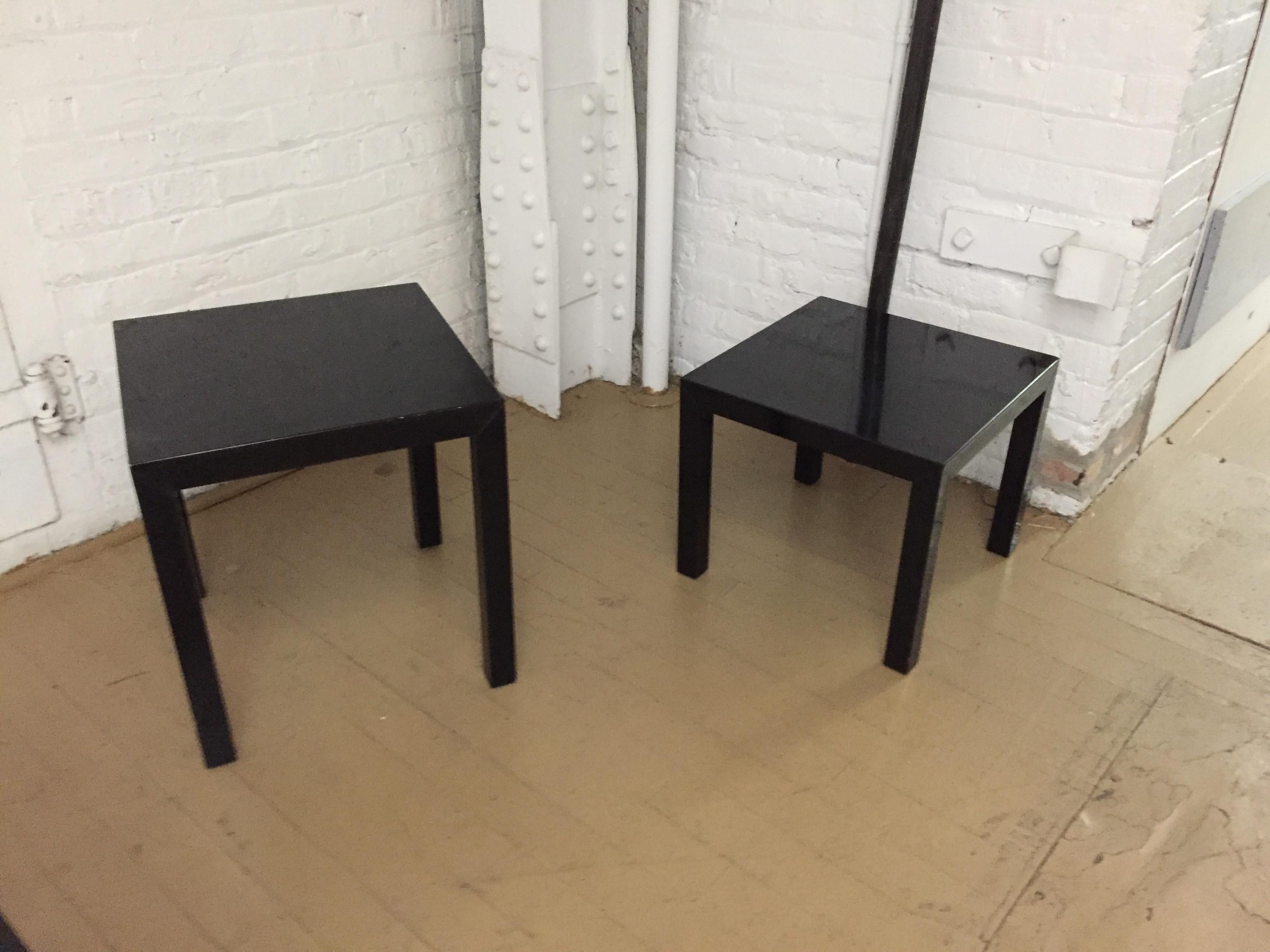 Mid-century Modern  Black Lacquer Tables / Set of Three For Sale 4