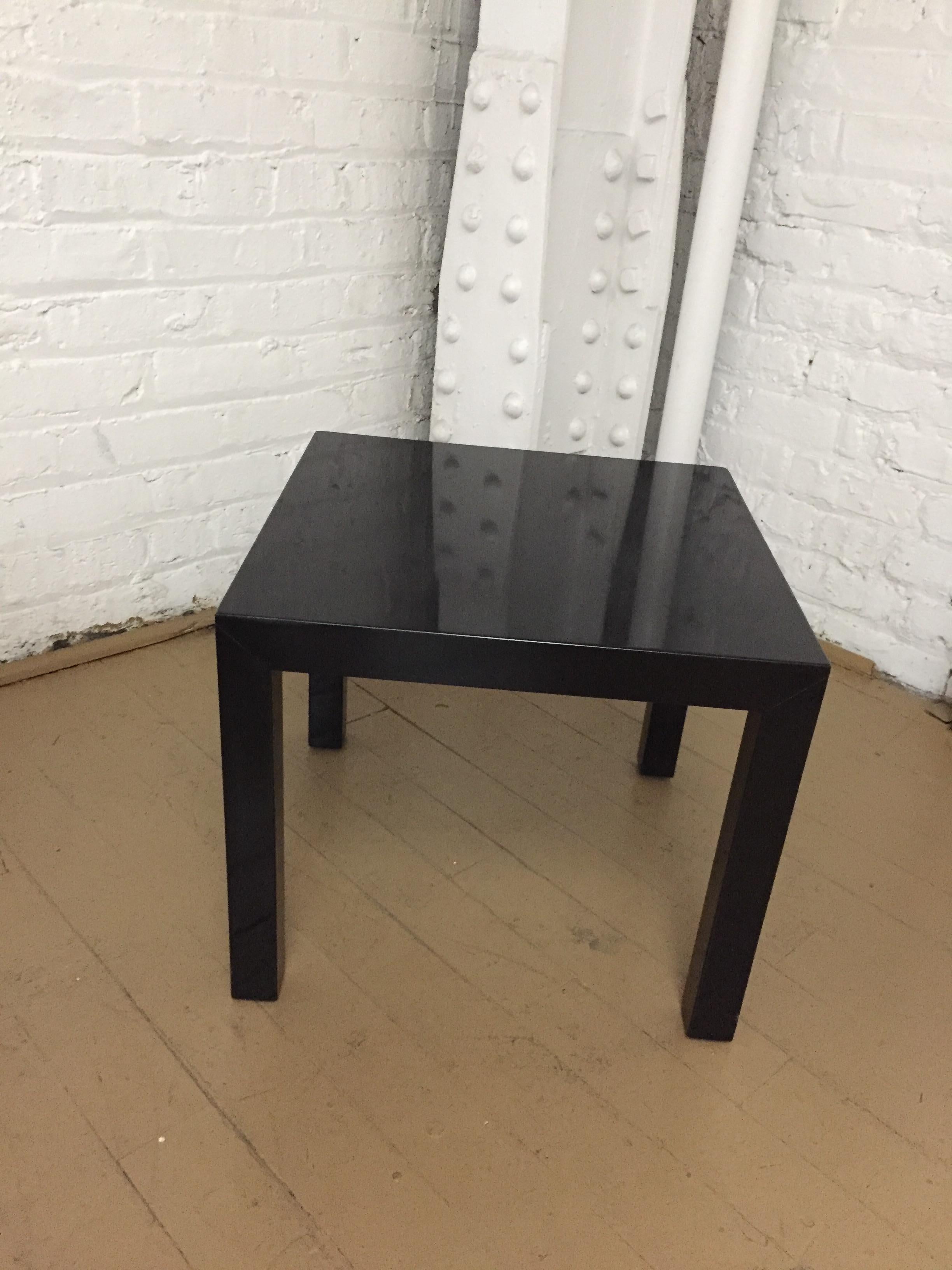 Mid-century Modern  Black Lacquer Tables / Set of Three In Fair Condition For Sale In Chicago, IL