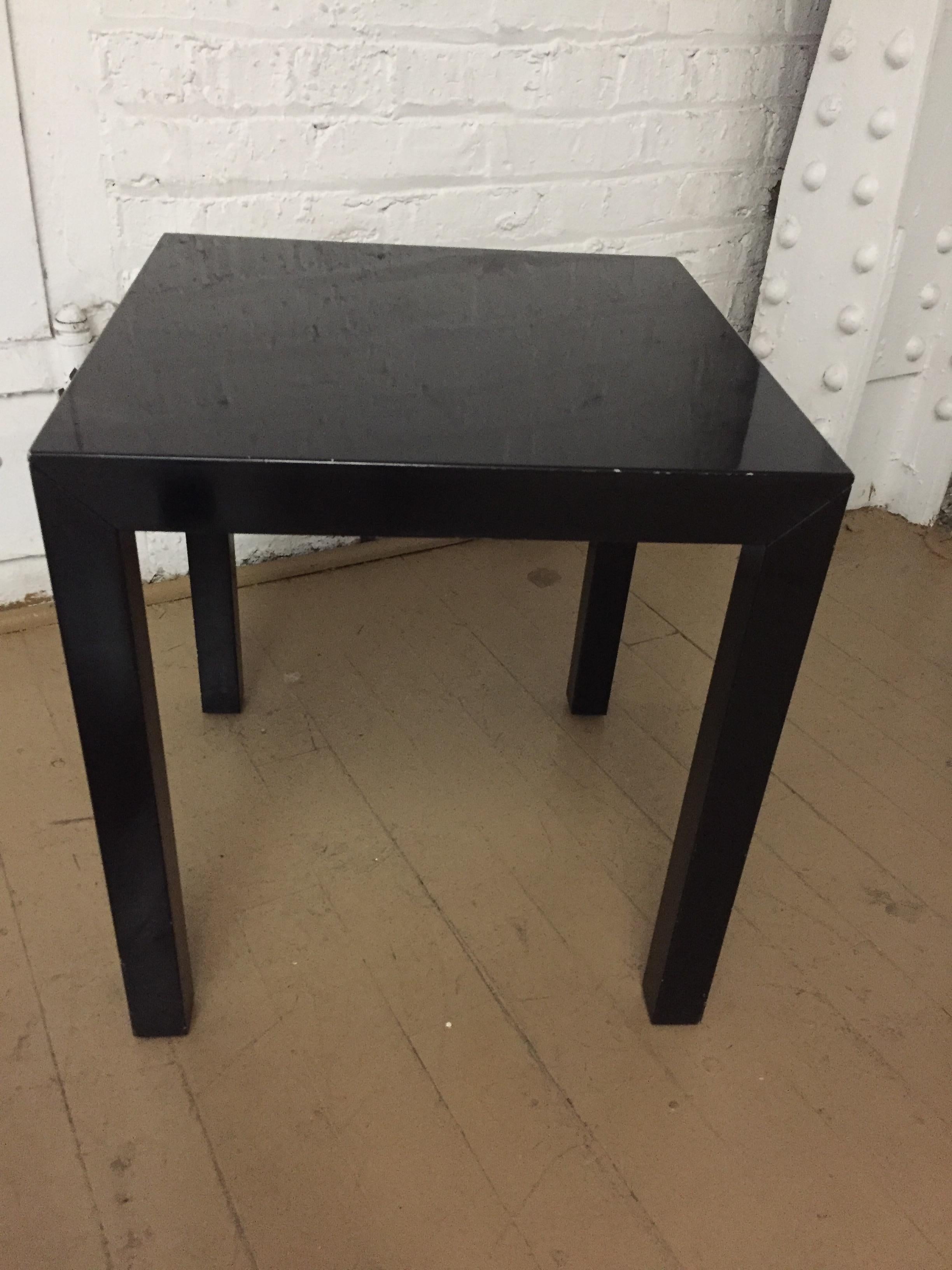 Wood Mid-century Modern  Black Lacquer Tables / Set of Three For Sale
