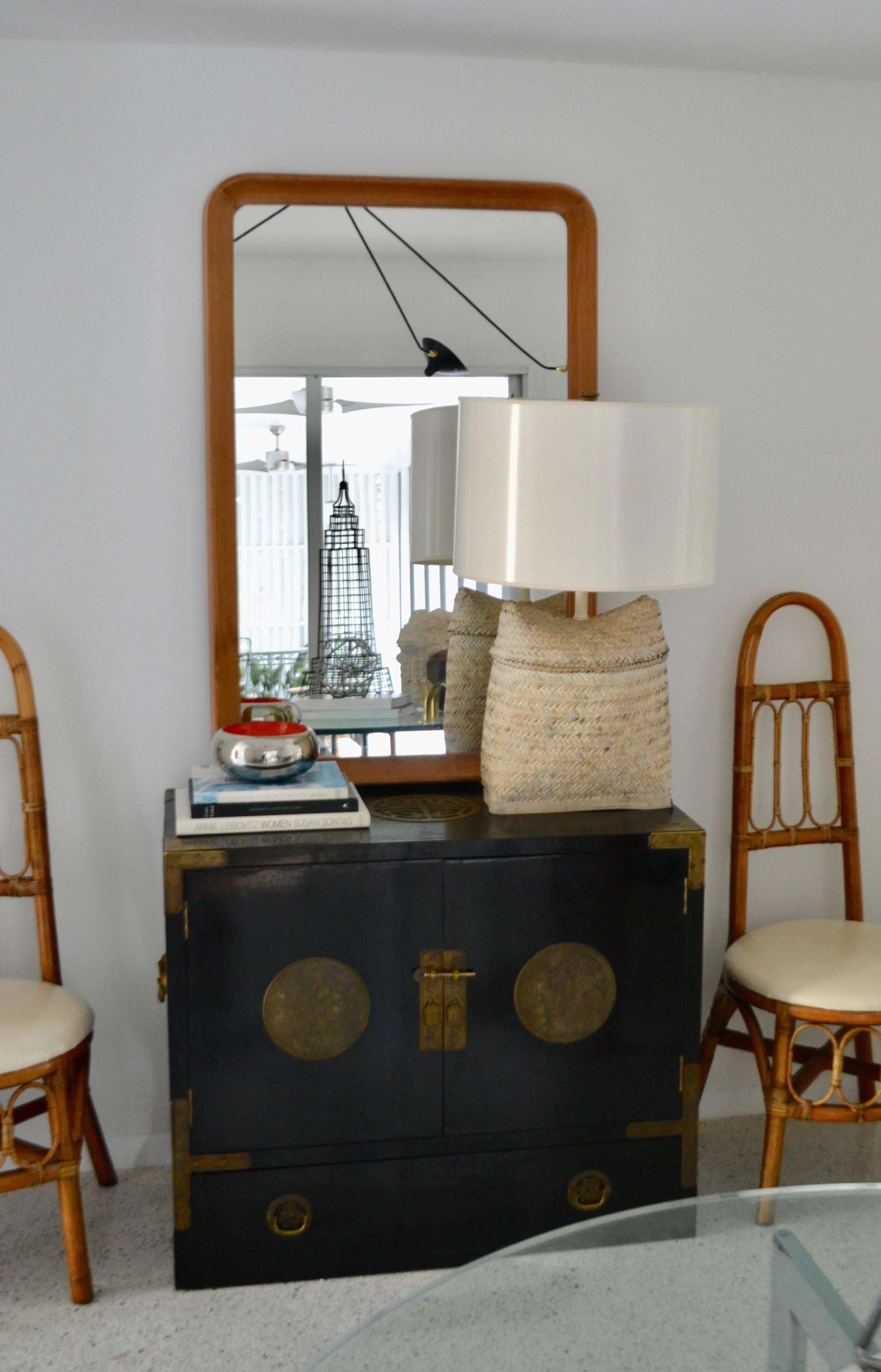 Midcentury Black Lacquered Asian Campaign Chest For Sale 6