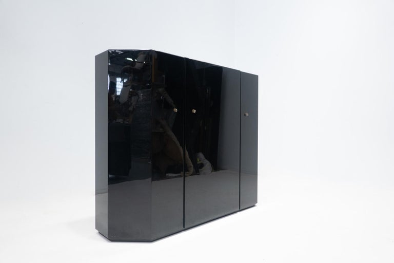 Mid-Century Black Lacquered Cabinet by Kazuhide Takahama for Cassina ...