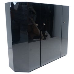 Mid-Century Black Lacquered Cabinet by Kazuhide Takahama for Cassina, 1980s