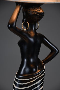 Mid-Century “Black Lady” Table Lamp by Barsony, Australia, 1950s