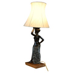 Mid-Century “Black Lady” Table Lamp by Barsony, Australia, 1950s