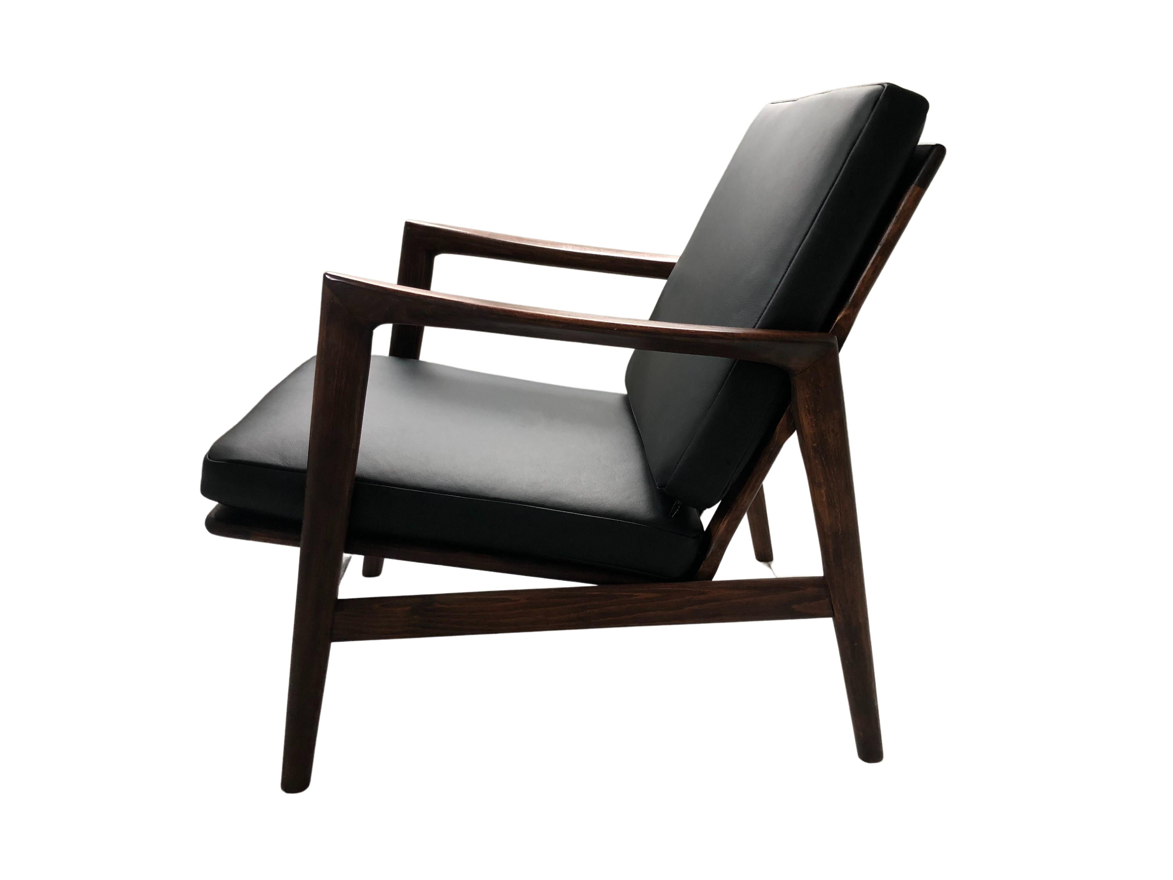 Mid-Century Black Leather Armchair, 1960s 3