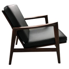 Mid-Century Black Leather Armchair, 1960s