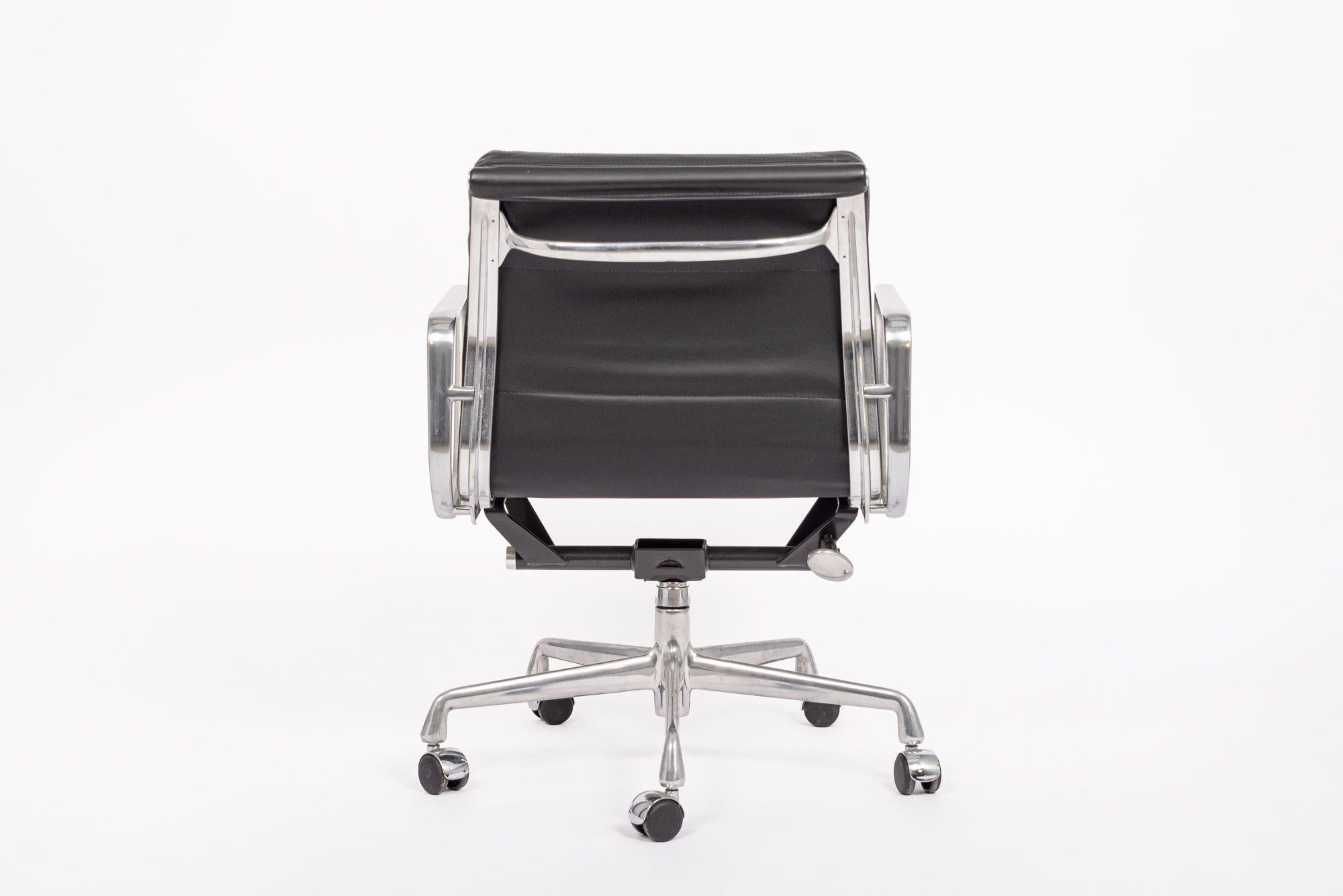 Contemporary Mid Century Black Leather Desk Chair by Eames for Herman Miller, 2001 For Sale