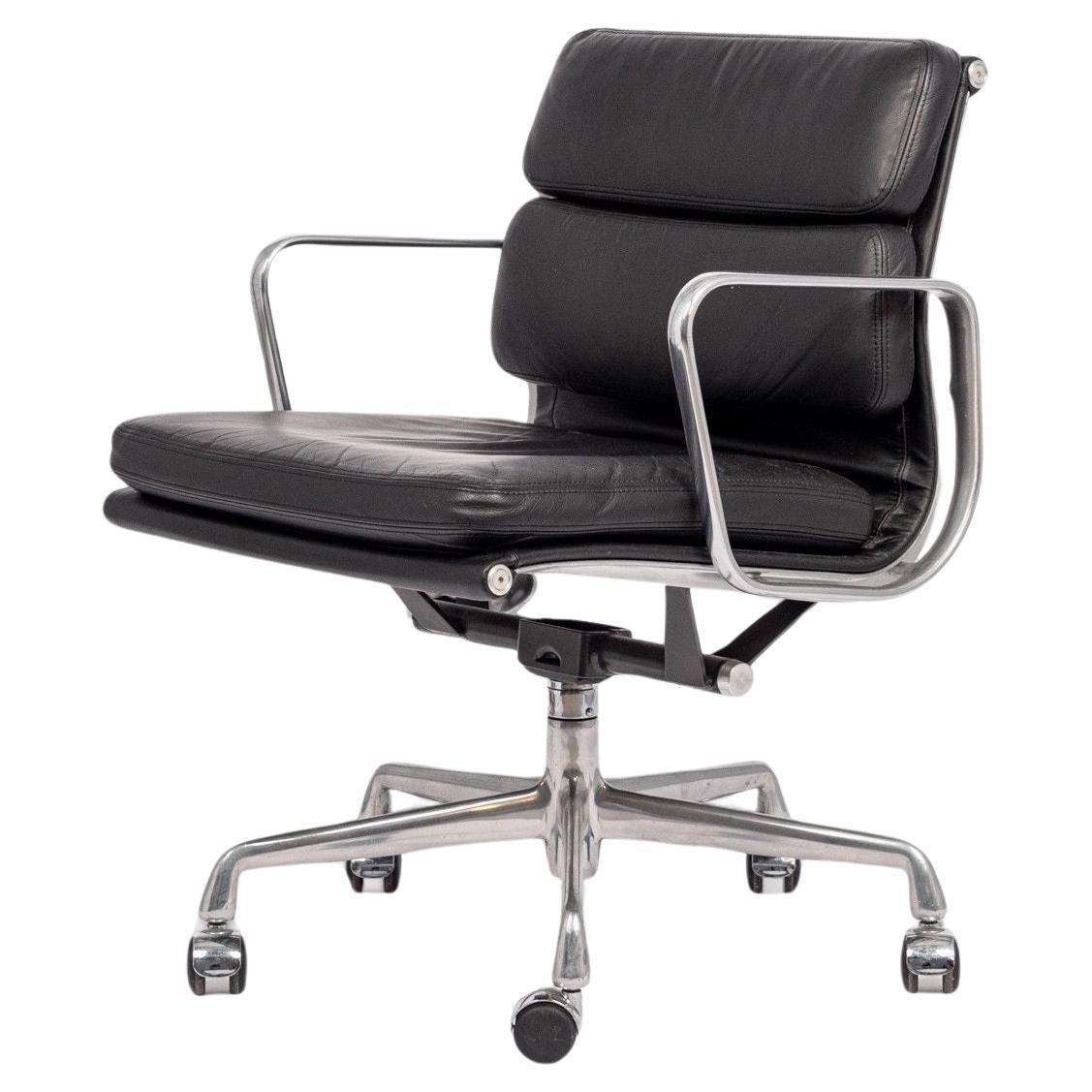 Mid Century Black Leather Desk Chair by Eames for Herman Miller, 2001 For Sale