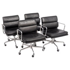 Mid Century Black Leather Desk Chairs by Eames for Herman Miller, 2001