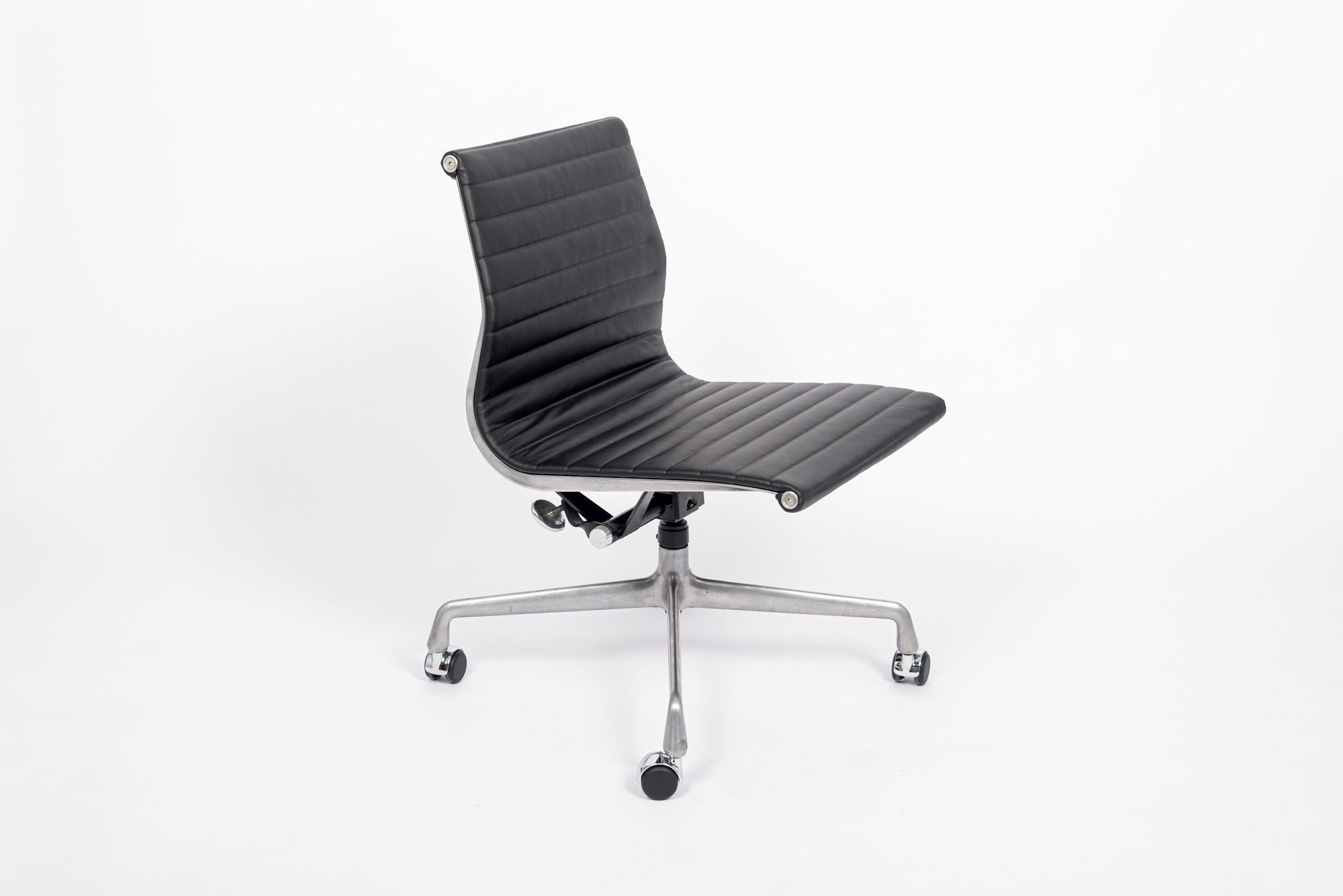 Mid-Century Modern Mid Century Black Leather Office Chair by Eames for Herman Miller