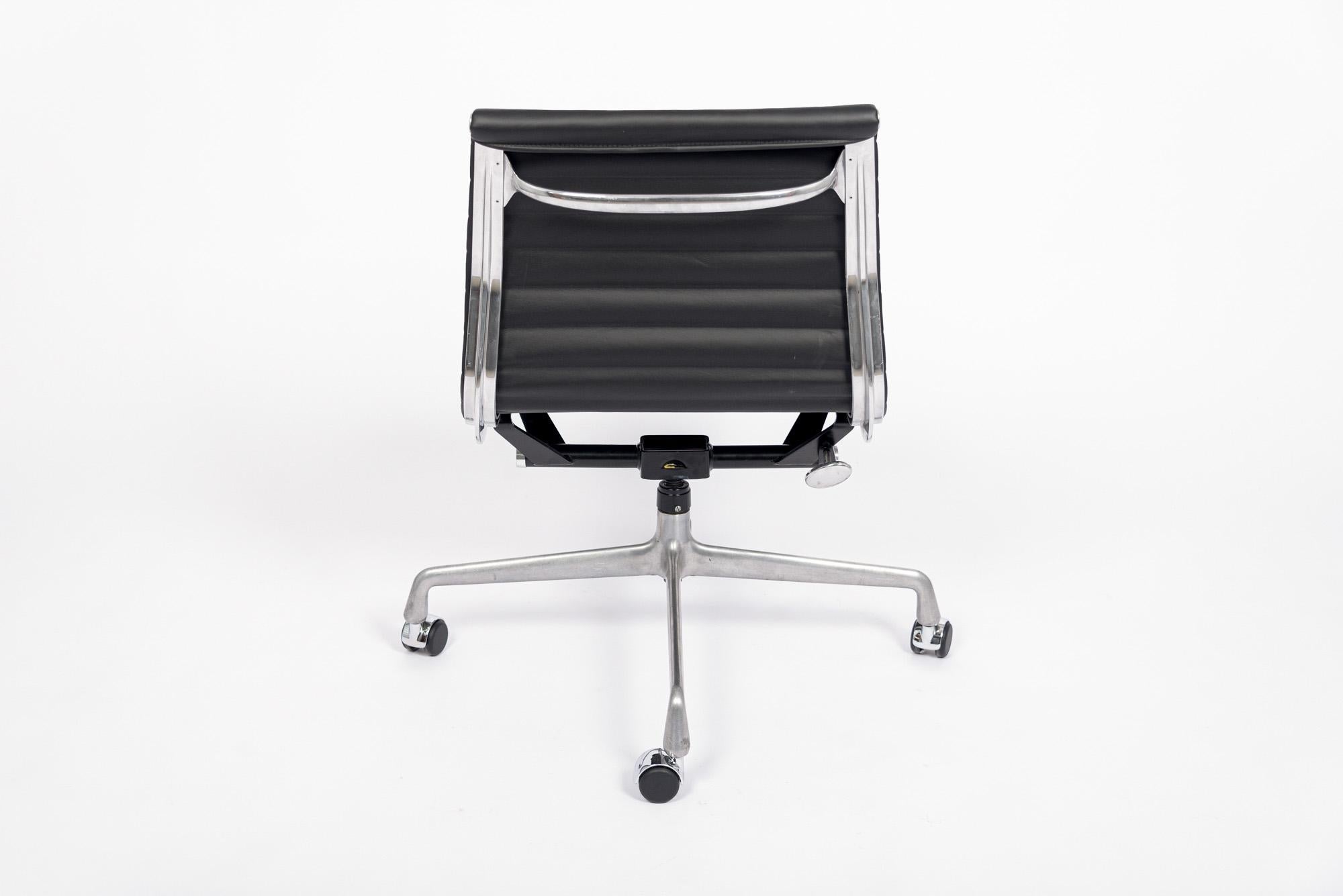 Aluminum Mid Century Black Leather Office Chair by Eames for Herman Miller
