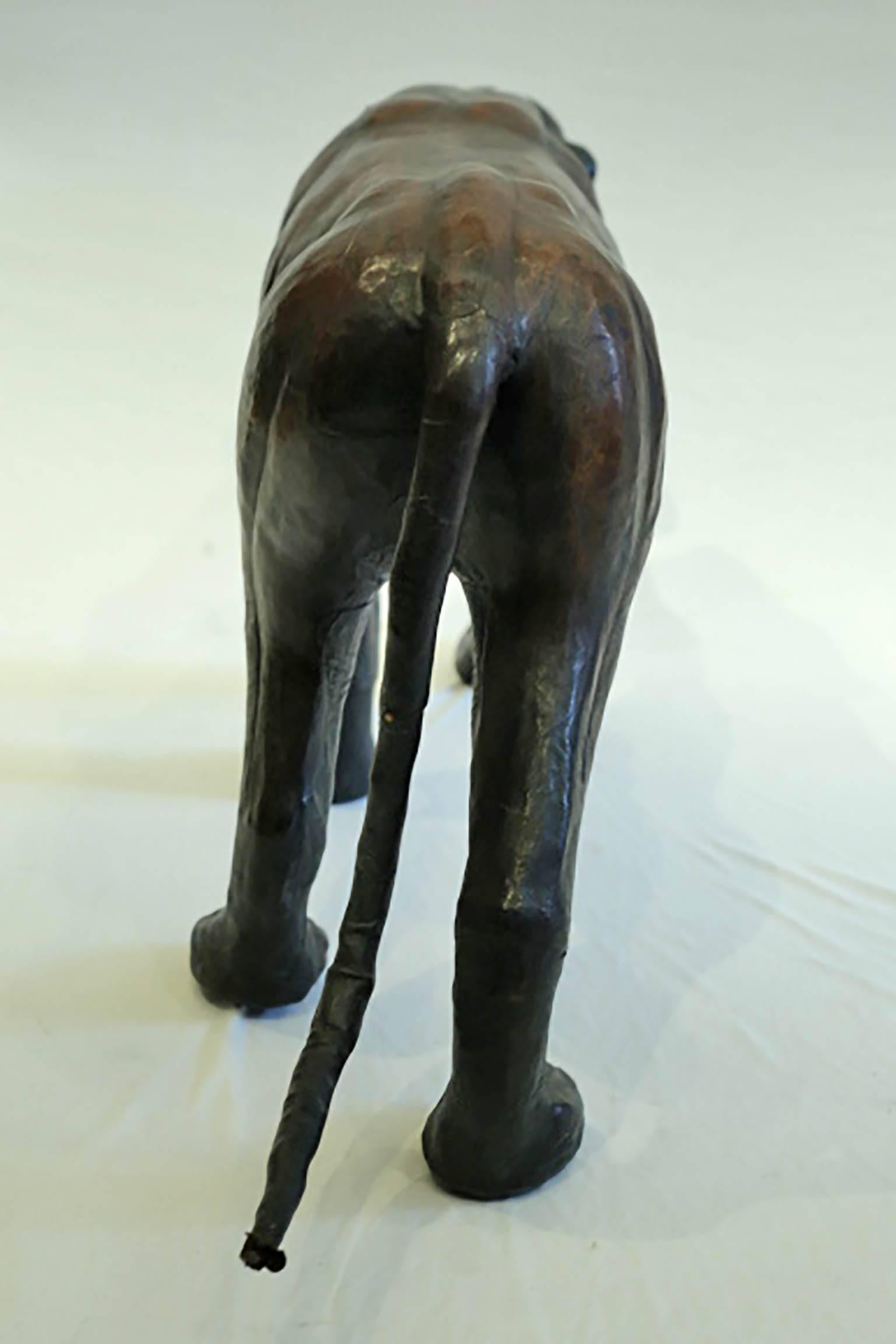 20th Century Midcentury Black Leather Panther, circa 1970s
